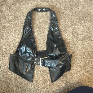 Metallic black gojng out top Xs buckle
